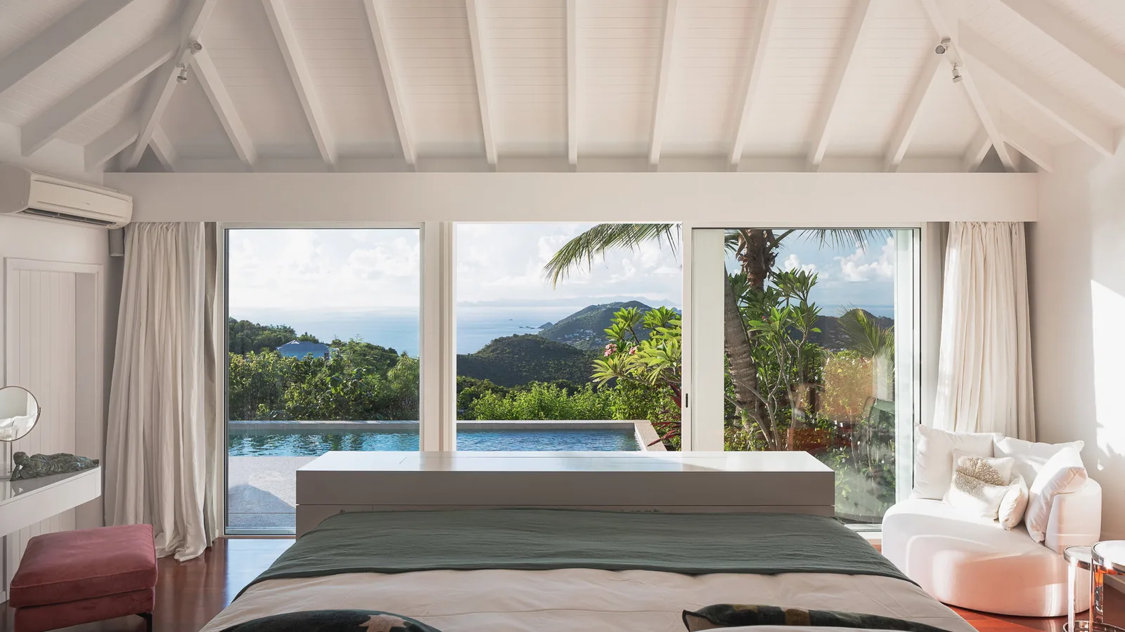 One of the nine air-conditioned bedrooms at Villa 3H