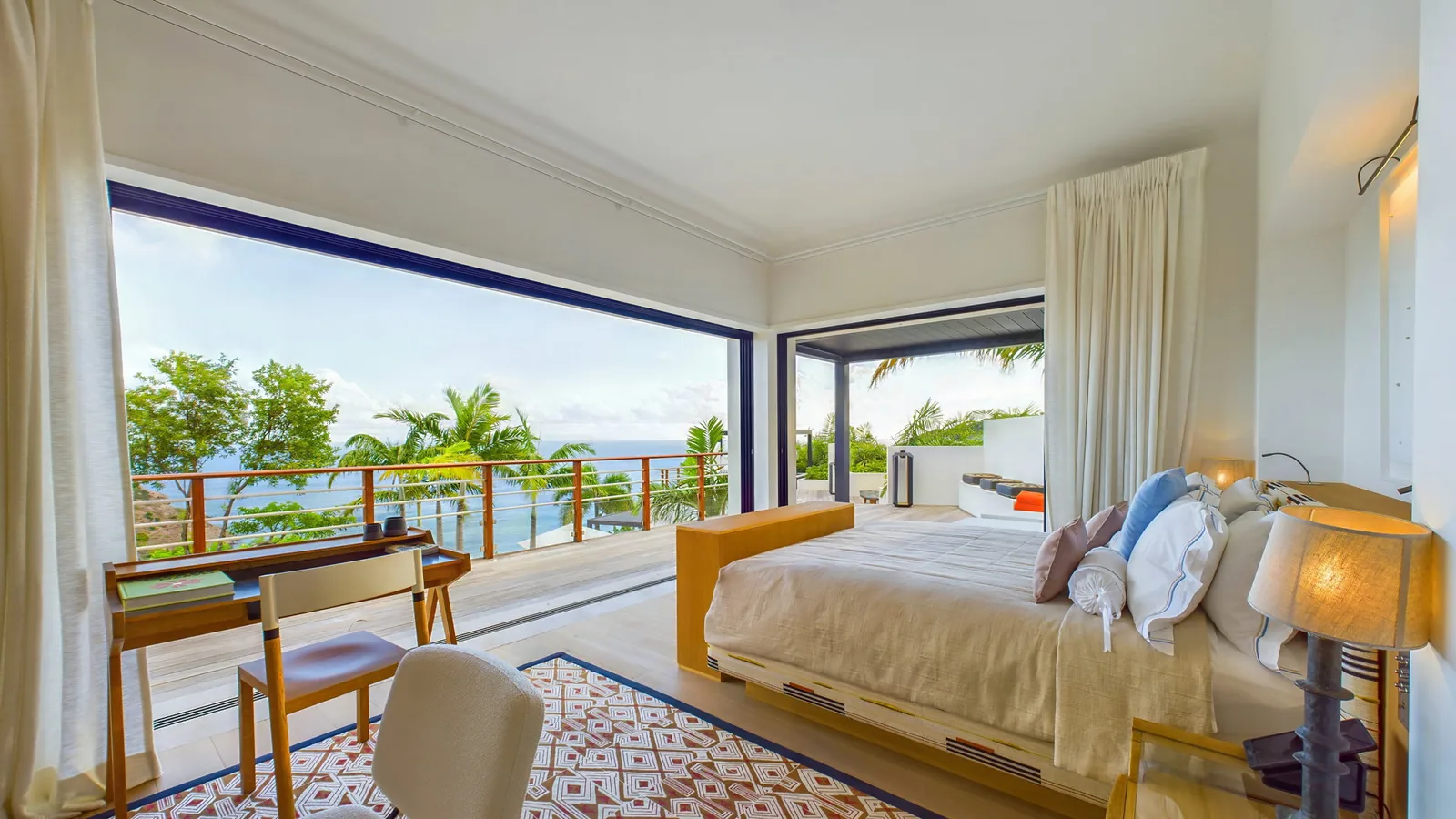 A further bedroom at Villa Amitie with its own air conditioning