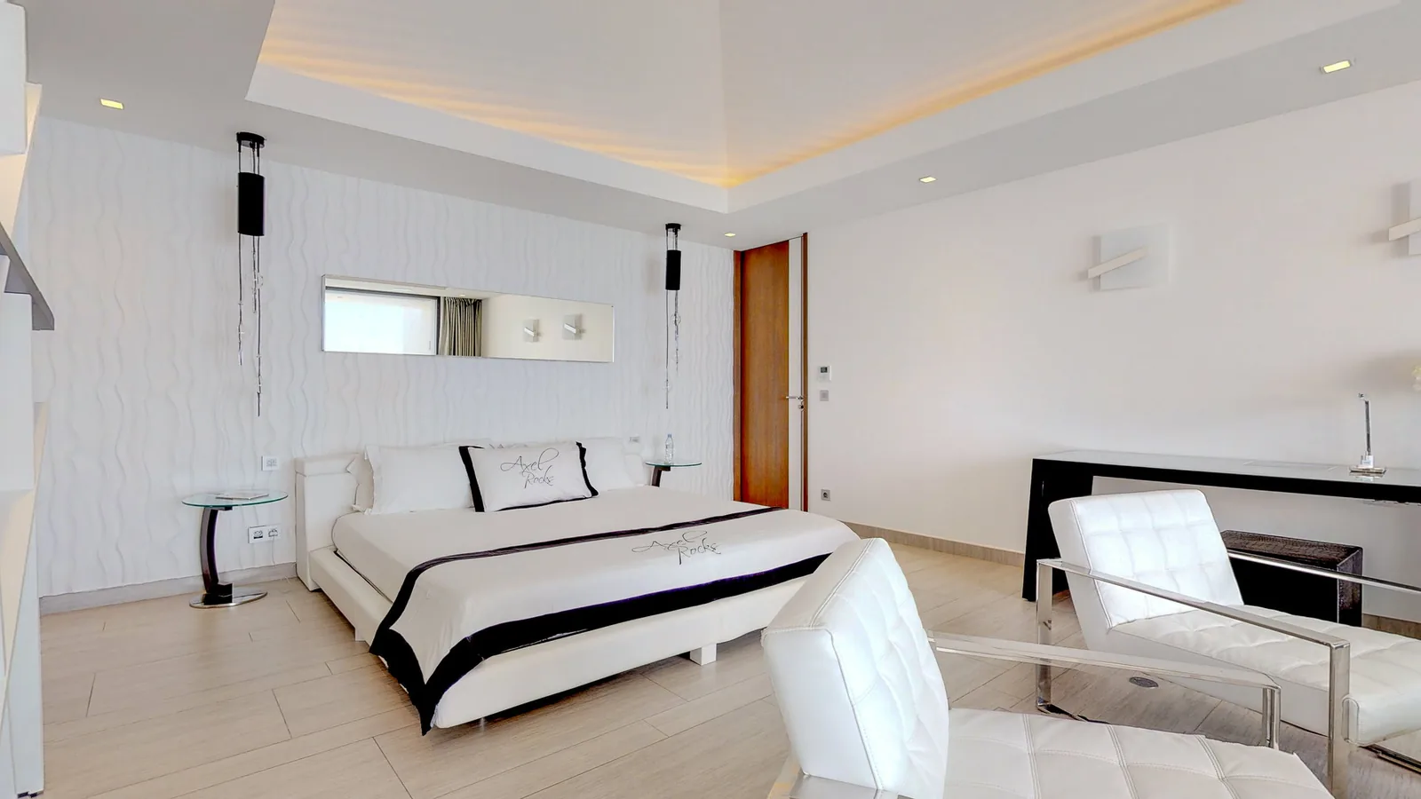 One of the five bedrooms at Axel Rocks