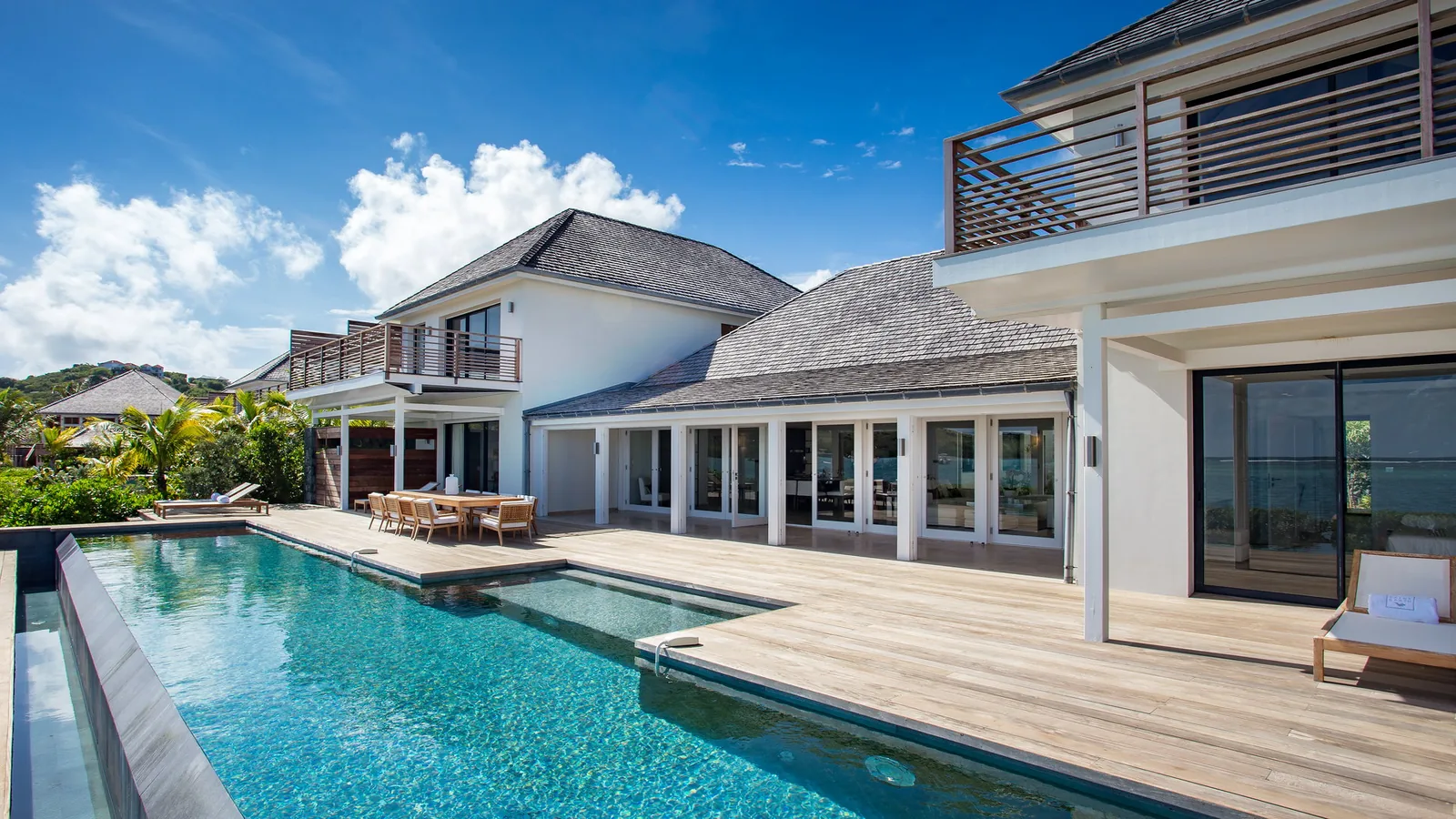 Private heated pool at Villa BLEU