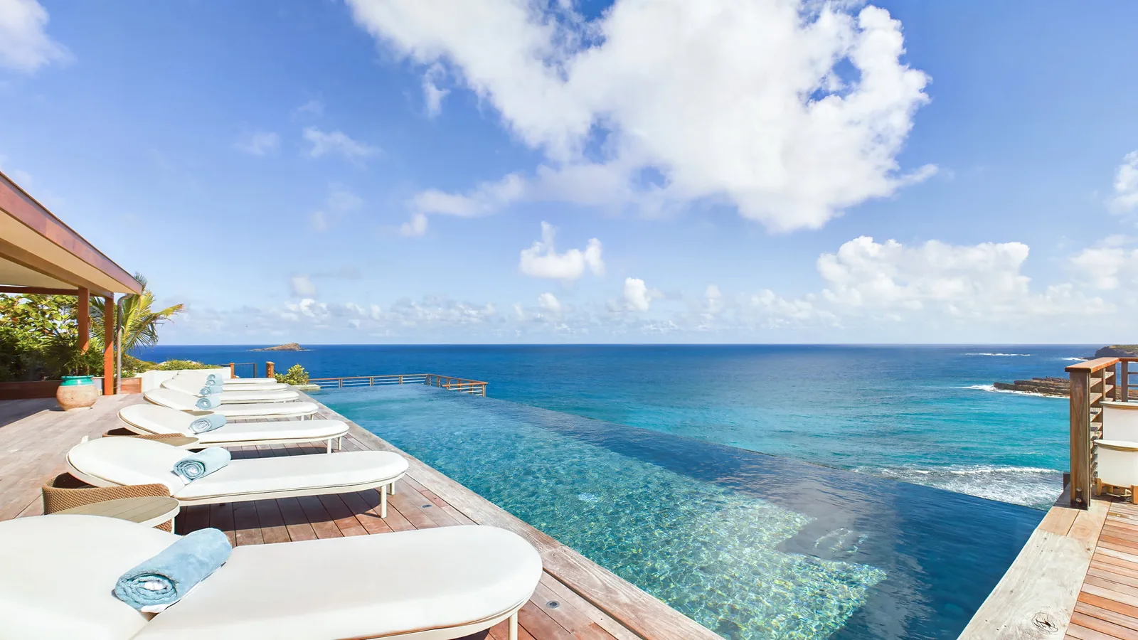 Private pool at Brahama, a seven-bedroom villa in Pointe Milou