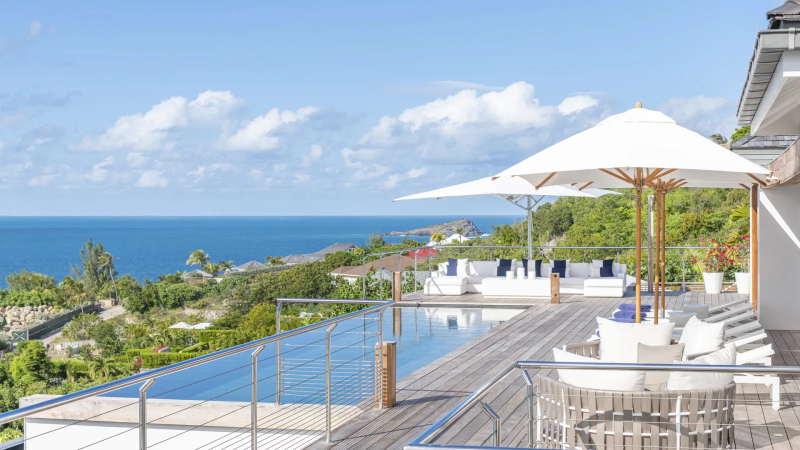 Pool and terrace at Villa CAP AZUR, a 5-bedroom villa in Pointe Milou, St Barth