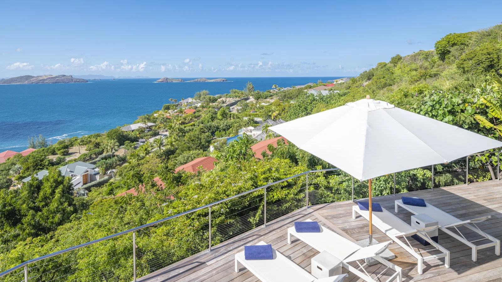 Outdoor terrace at Villa CAP AZUR, a 5-bedroom villa in Pointe Milou, St Barth