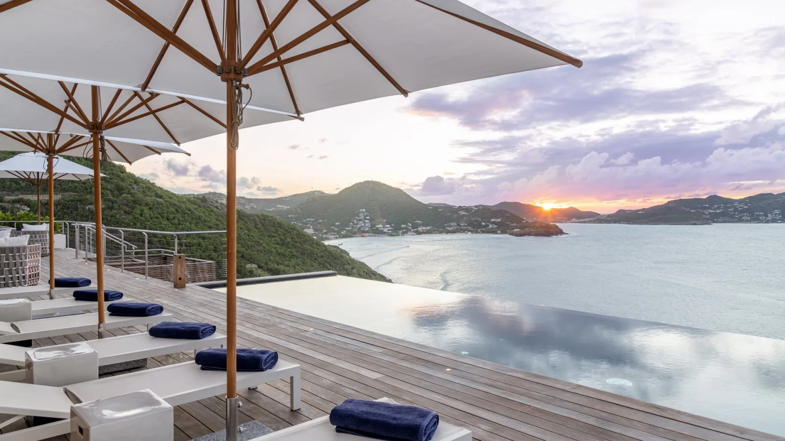 The villa by night at Villa CAP AZUR, a 5-bedroom villa in Pointe Milou, St Barth