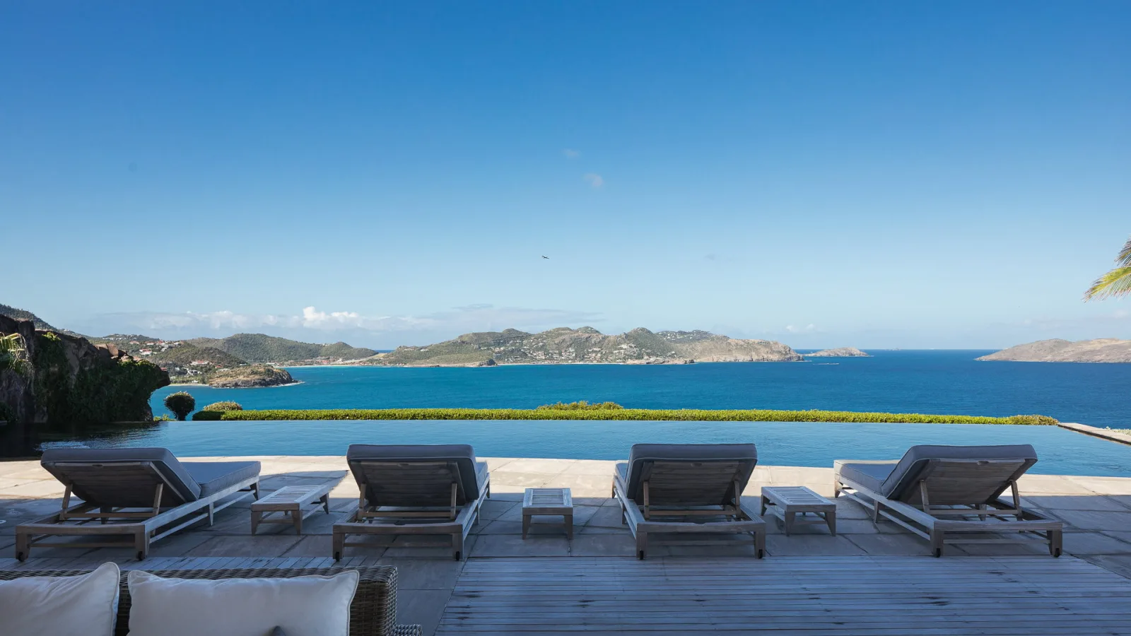 Pool and terrace at Villa DANSE DES ÉTOILES, a 5-bedroom villa in Pointe Milou, St Barth