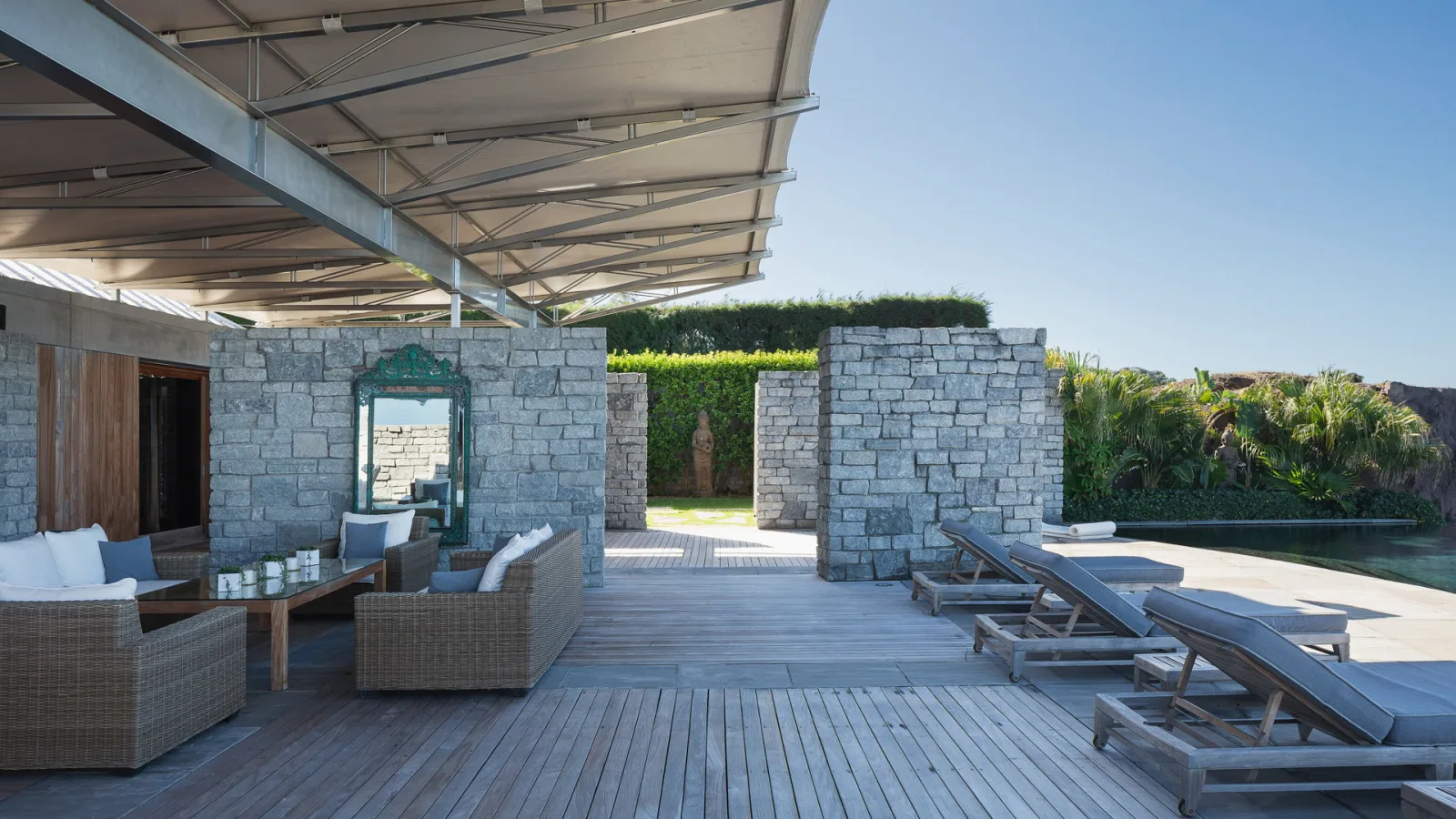 Outdoor lounge at Villa DANSE DES ÉTOILES, a 5-bedroom villa in Pointe Milou, St Barth
