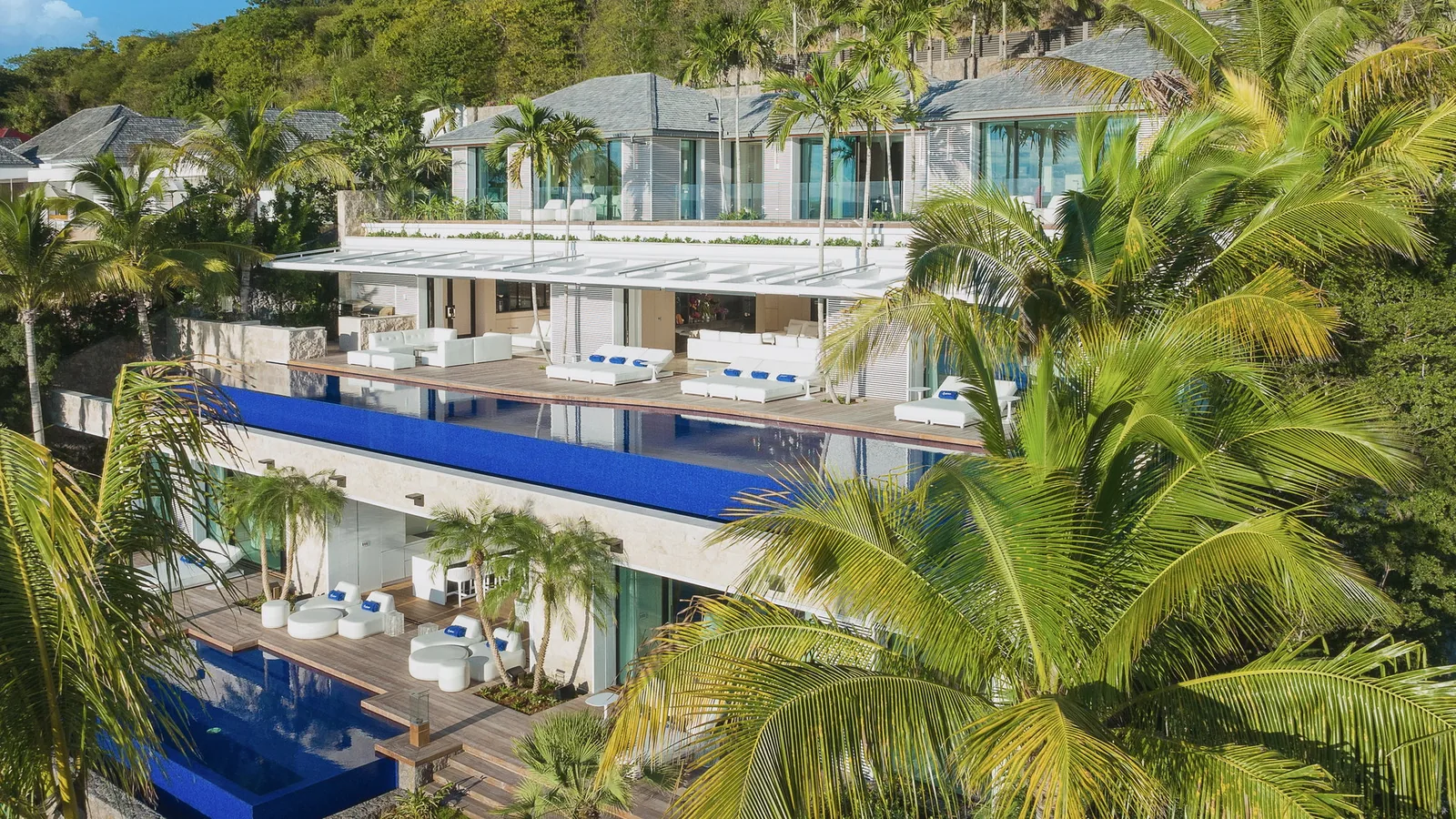 Poolside area of the five-bedroom villa Embrace
