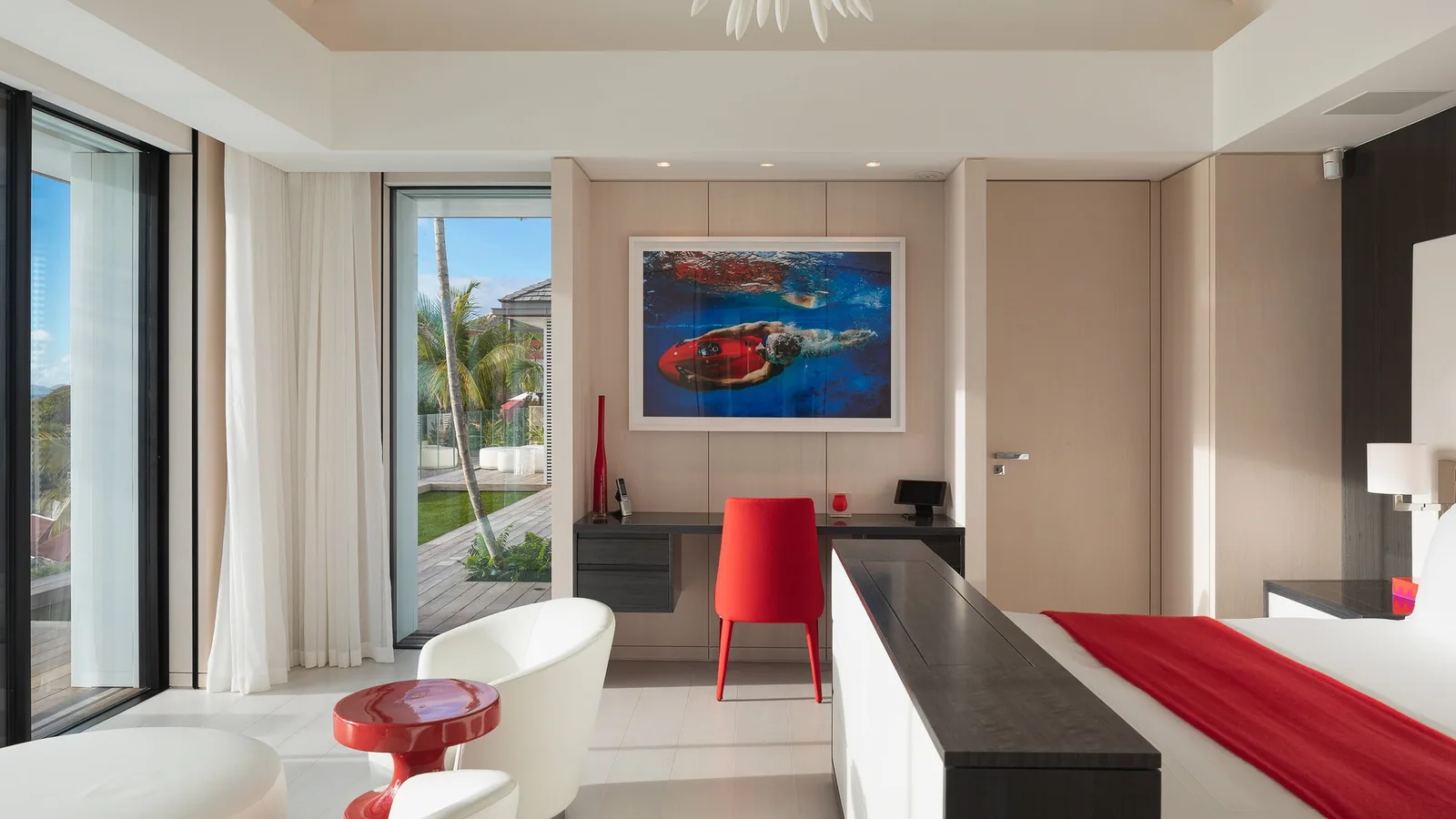 Another bedroom at Villa Embrace, with air conditioning