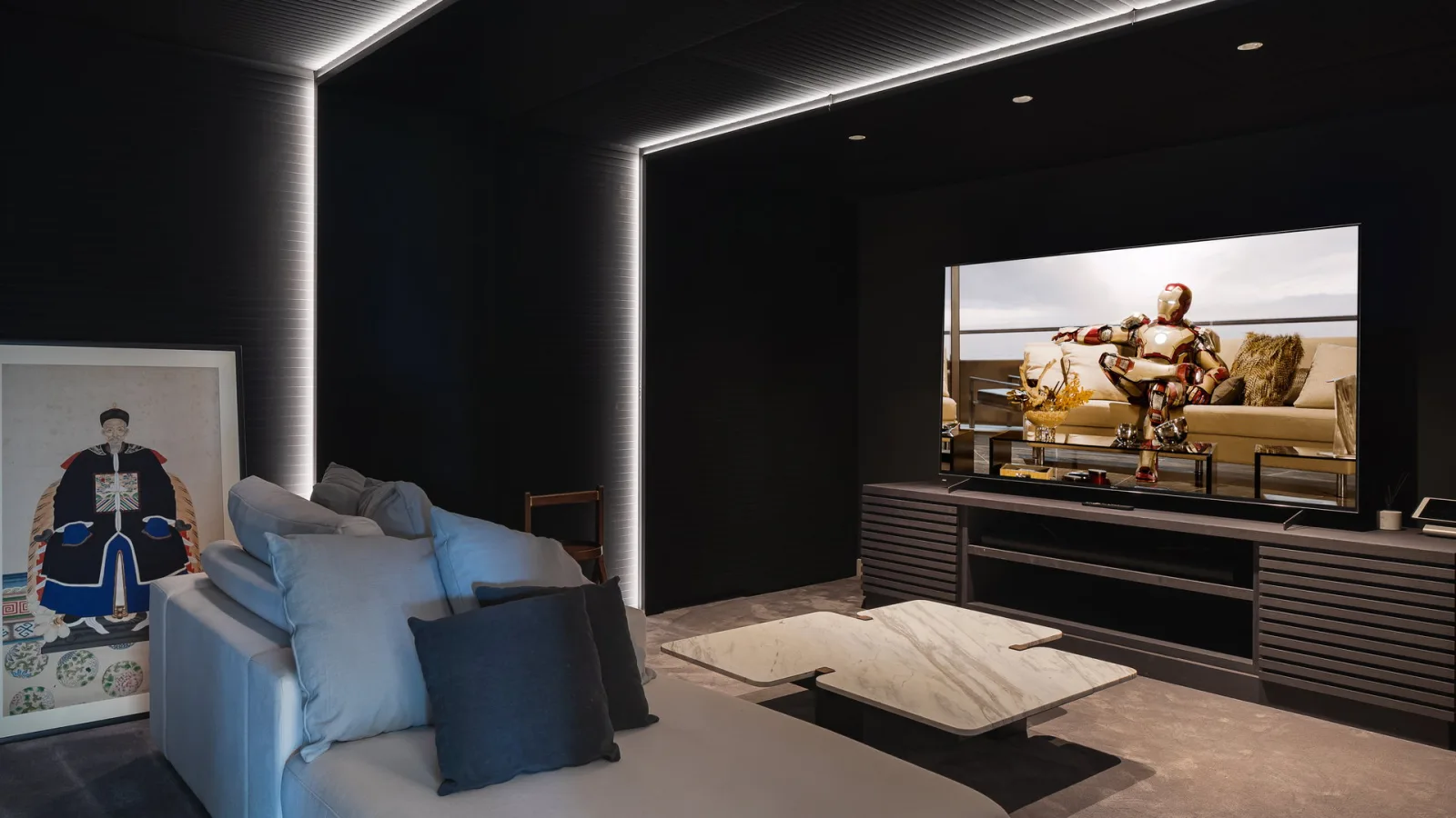 Cinema room at Villa FELICITA, a 7-bedroom villa in Lorient, St Barth