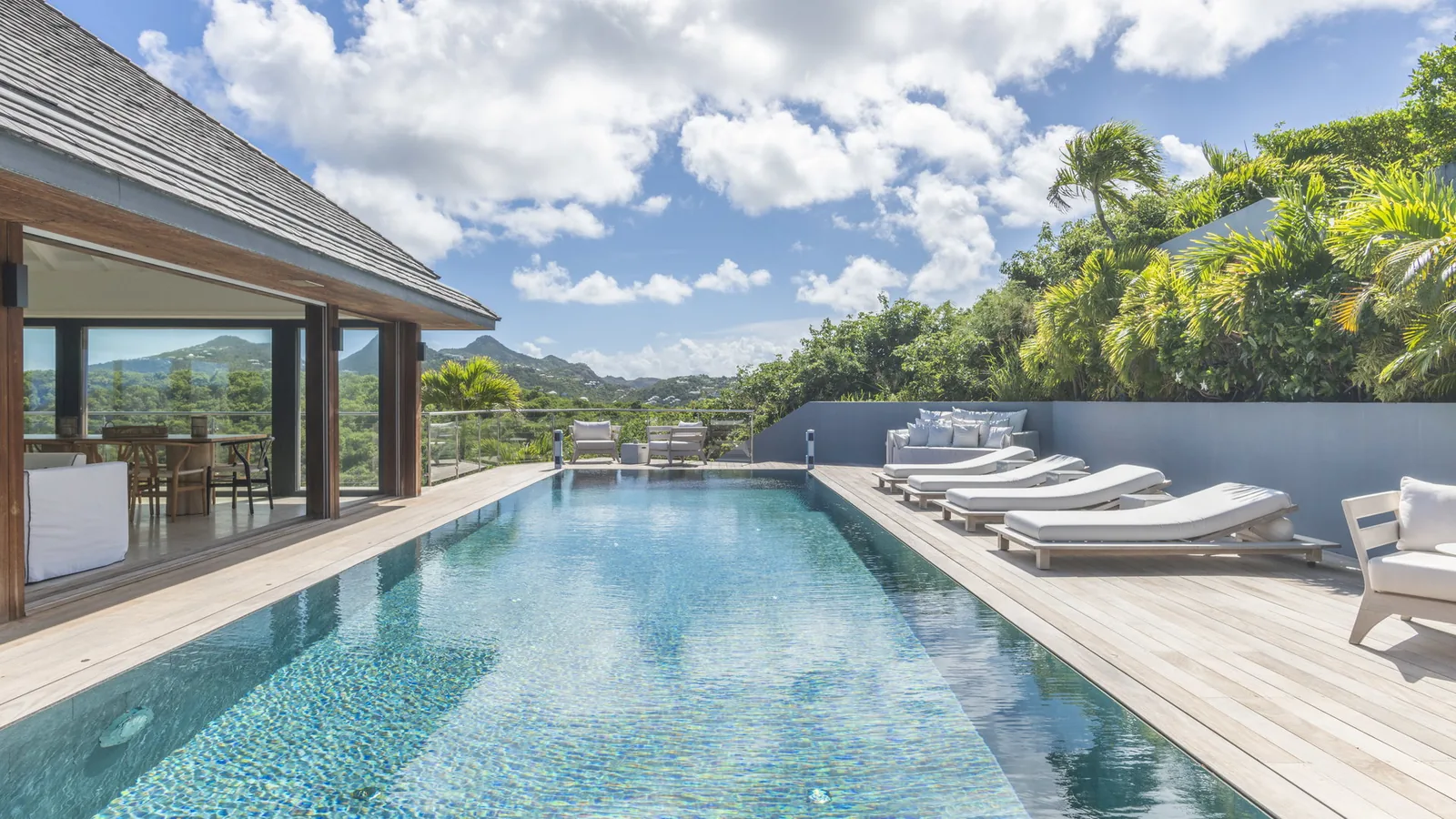 Private heated pool at Firefly villa in Anse des Cayes