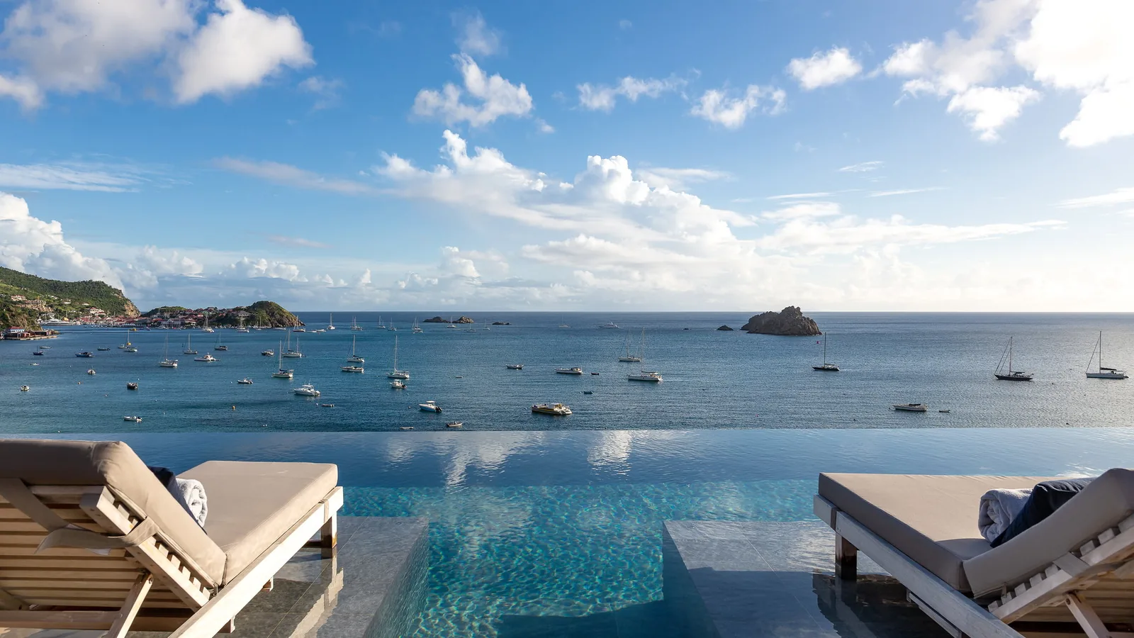 Poolside area at June Estate in Corossol