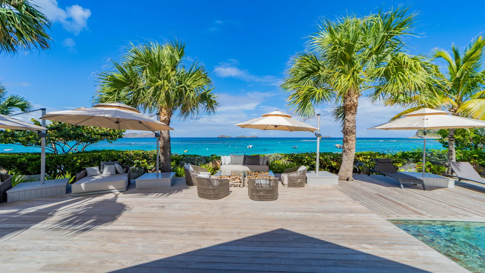 Hot tub at La Plage, a seven-bedroom villa in Lorient