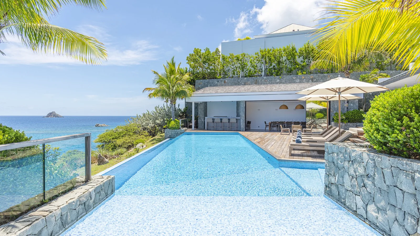 Private heated swimming pool at Villa Roxane