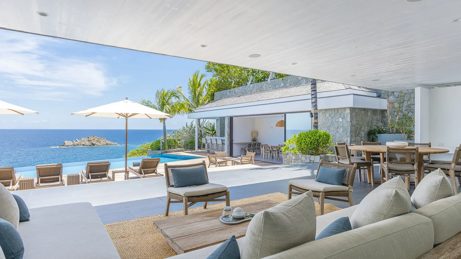 Air-conditioned interior at Villa Roxane, Gustavia