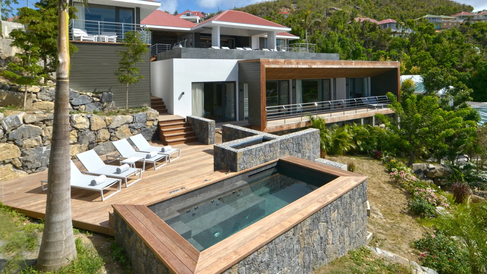 Outdoor terrace at Villa THE SOURCE, a 6-bedroom villa in Colombier, St Barth